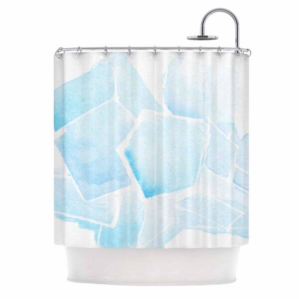 Shop Black Friday Deals On Kess Inhouse Jennifer Rizzo Blue Quartz Blue Watercolor Shower Curtain 69x70 69 X 70 Overstock 15104074