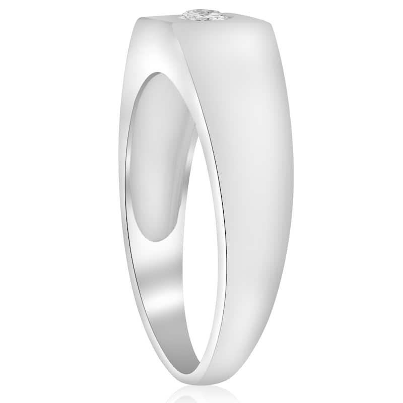 14k White Gold 1/4 ct TDW Diamond Solitaire Wedding High Polished Ring (I-J,I2-3)