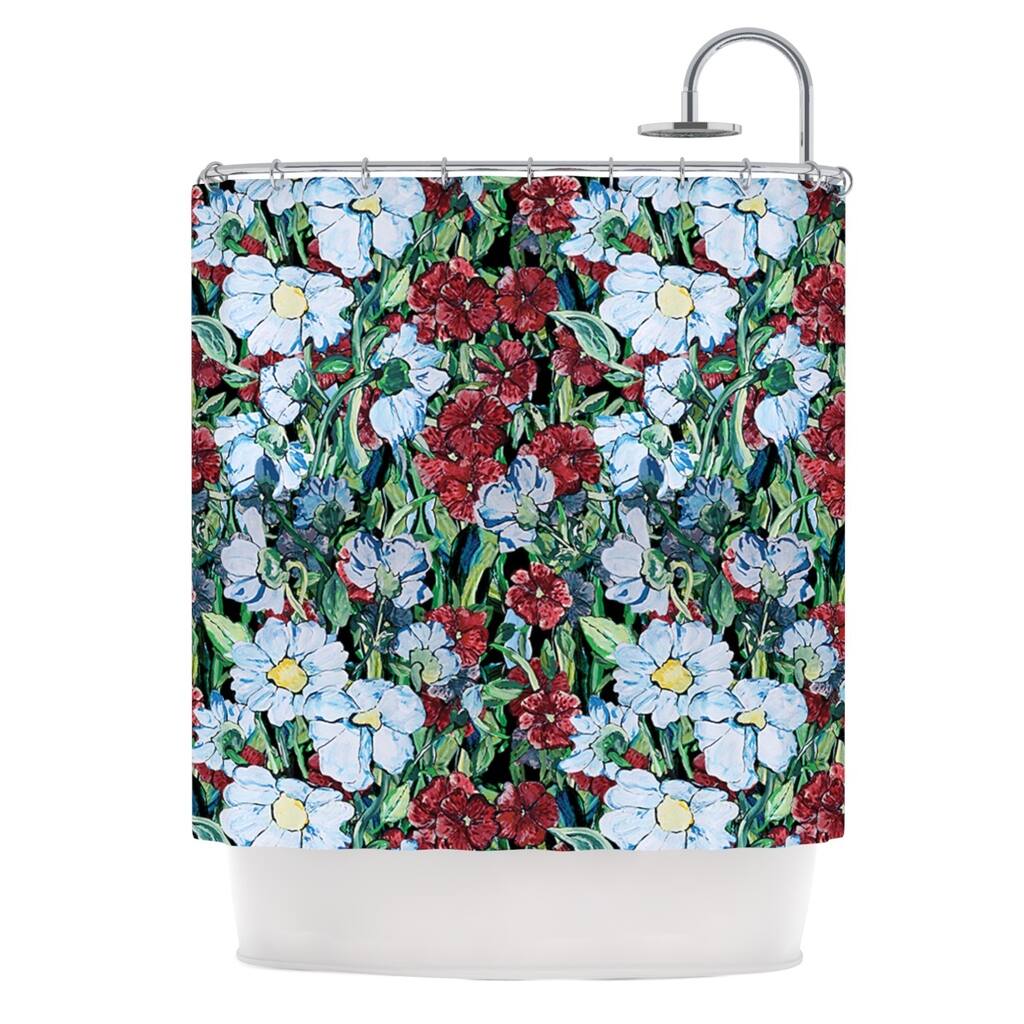 KESS InHouse DLKG Design "Giardino" Garden Flowers Shower Curtain (69x70) - Multi - 69 x 70