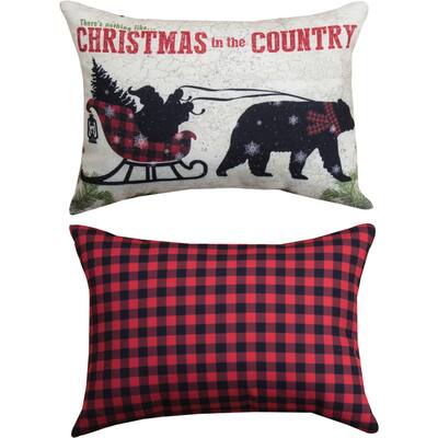 Manual Woodworkers COUNTRY CHRISTMAS ...-RECT MULTI COLOR Throw Pillow