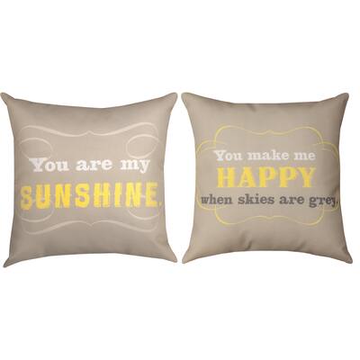 Manual Woodworkers YOU ARE MY SUNSHINE - DTP MULTI COLOR Throw Pillow