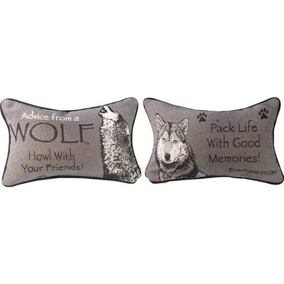 Manual Woodworkers ADVICE FROM A WOLF MULTI COLOR WORD Throw Pillow