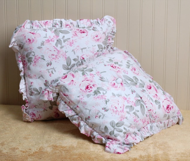 Pink Rosalie Print Decorative Pillows (Set of 2)