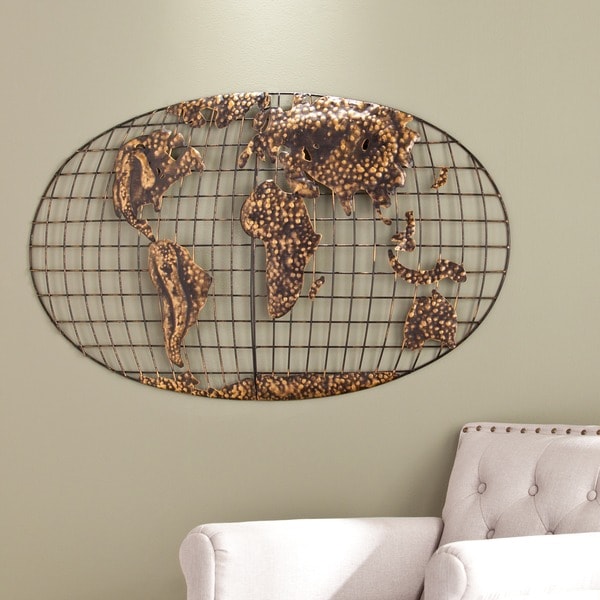 Shop Harper Blvd Iron World Map Wall Sculpture On Sale Free