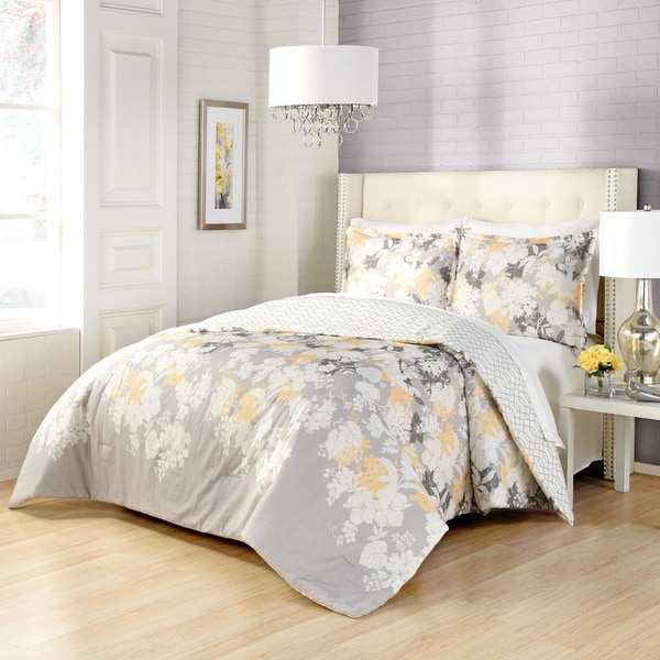 Marble Hill Garden Party Reversible 100% cotton 3-Piece Comforter Set