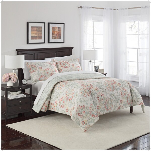 Marble Hill Carlisle Reversible 100% cotton 3-Piece Comforter Set