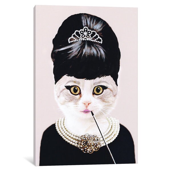 Shop iCanvas 'Audrey Hepburn Cat' by Coco de Paris Canvas Print ...