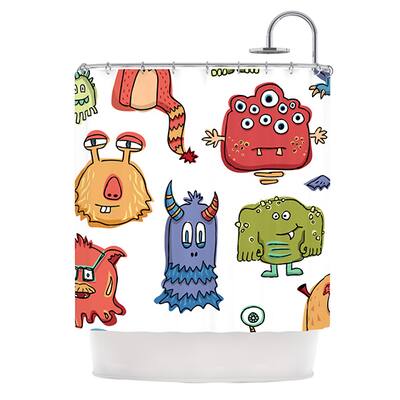 KESS InHouse Brienne Jepkema "Little Monsters" Shower Curtain (69x70) - 69" x 70"