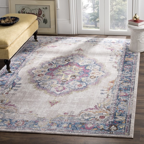 Safavieh Bristol Bohemian Grey Blue Polyester Area Rug 4 X 6 Safavieh Bristol Bohemian Grey Blue Polyester Area Rug