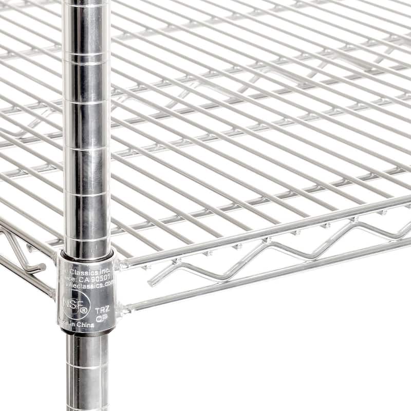 Seville Classics 36 in W x 24 in D x 72 in H, UltraDurable Commercial-Grade 5-Tier NSF-Certified Wire Shelving with Wheels