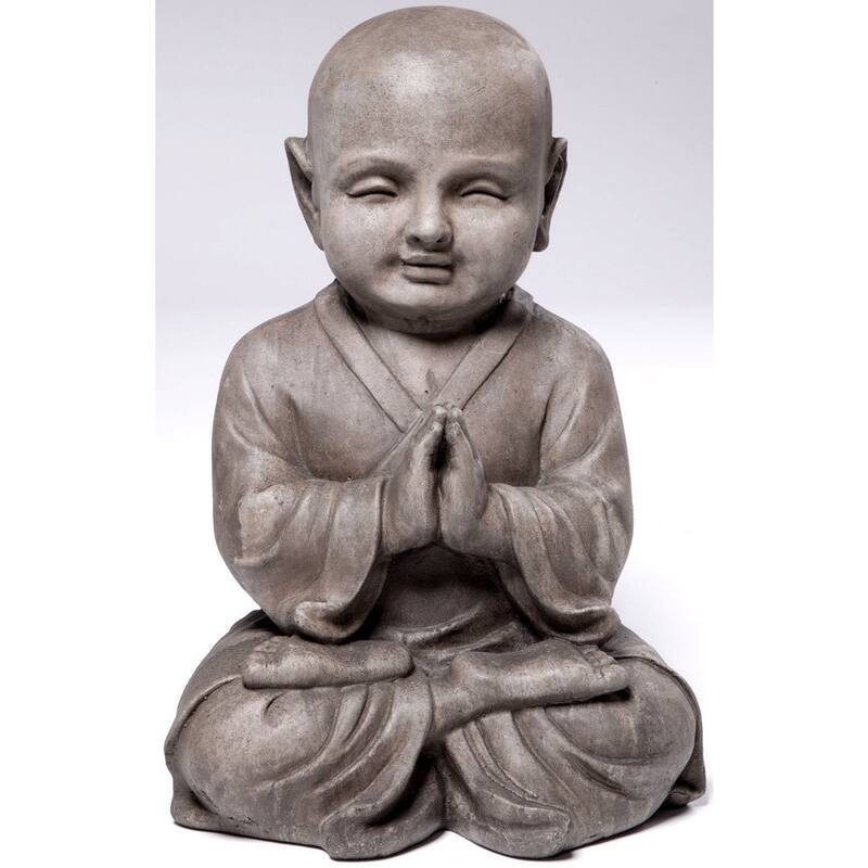 Alfresco Home Praying Buddha Garden Statue - Resin - Brown