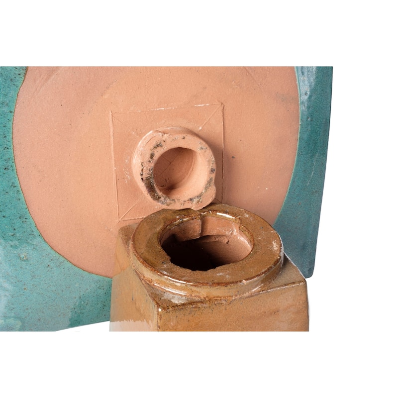 Alfresco Home Large Zen Ceramic Birdbath - Aqua