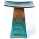preview thumbnail 1 of 1, Alfresco Home Large Zen Ceramic Birdbath - Aqua