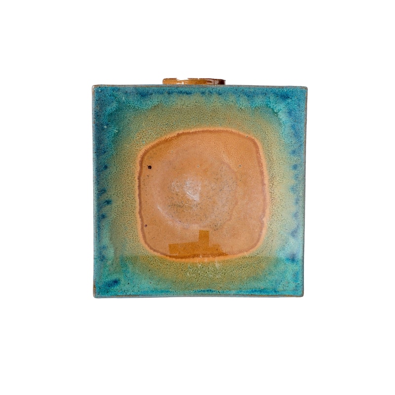 Alfresco Home Large Zen Ceramic Birdbath - Aqua