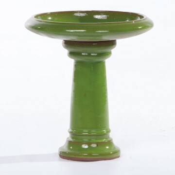 Alfresco Home Ischia Ceramic Bird Bath - Chartreuse