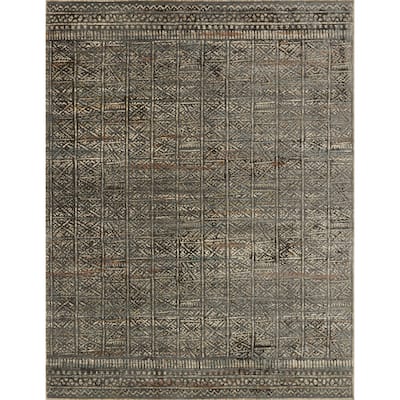 Alexander Home Genova Distressed Geometric Silver Area Rug