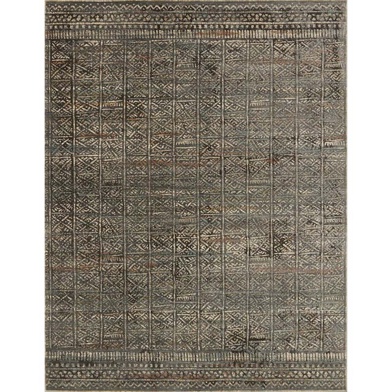 Alexander Home Genova Distressed Geometric Silver Area Rug