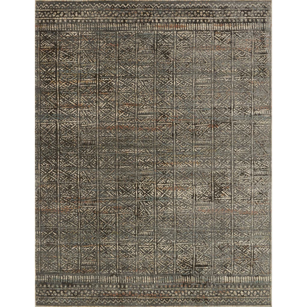 Alexander Home Genova Distressed Geometric Silver Area Rug
