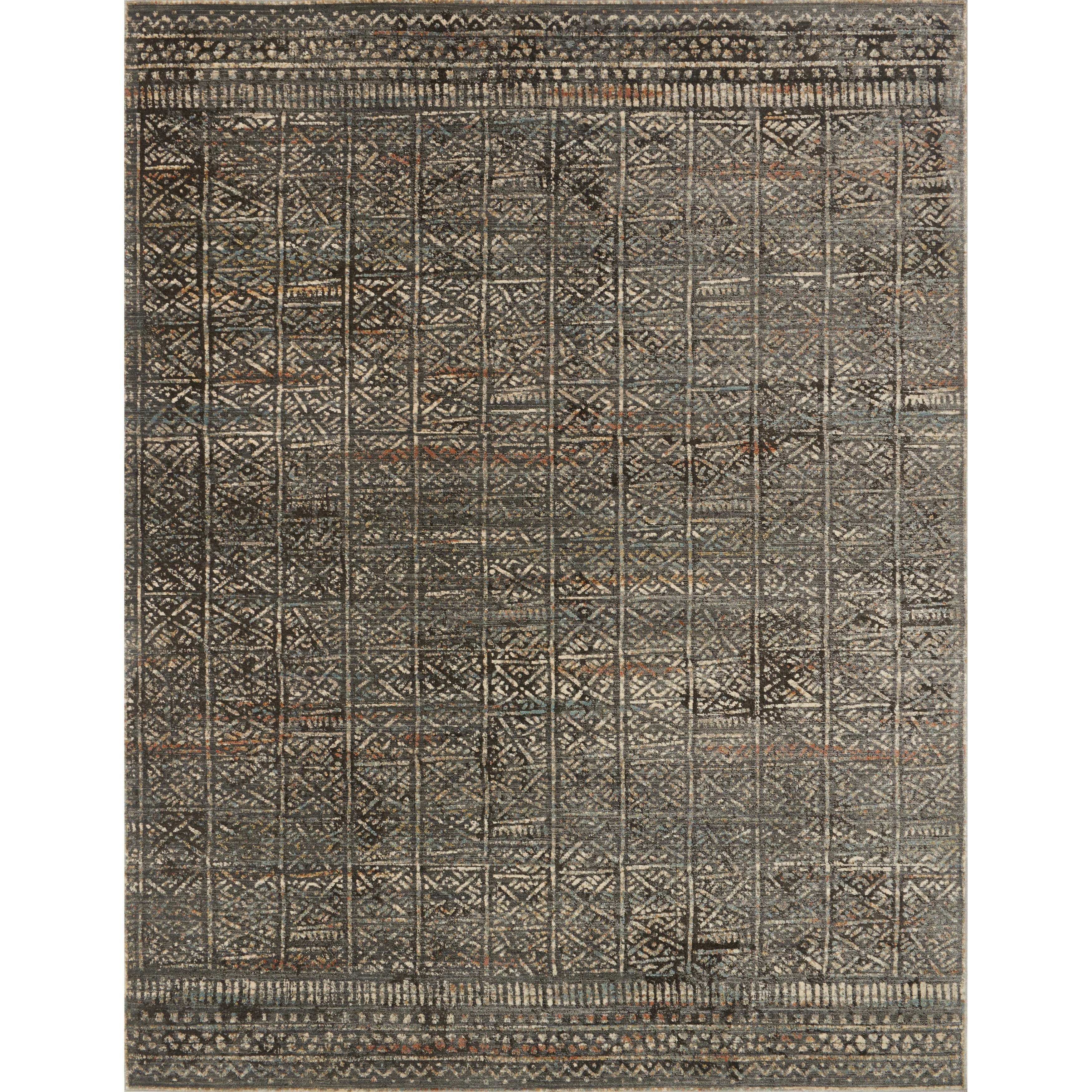 Alexander Home Genova Distressed Geometric Silver Area Rug