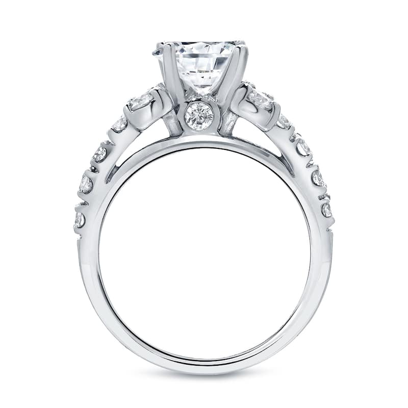 Auriya 3 1/2ctw Round Diamond Engagement Ring Set 14k Gold Certified