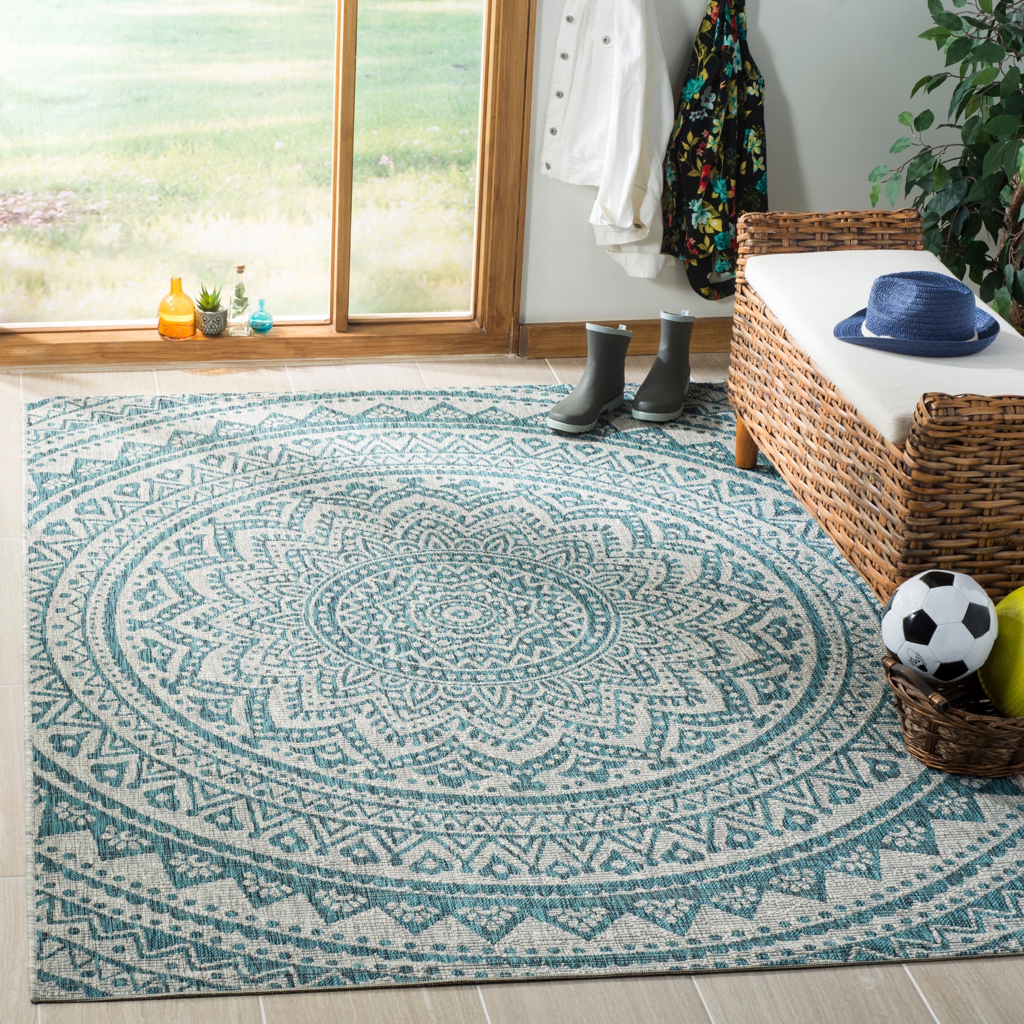 Safavieh Courtyard Fran Mandala Indoor/ Outdoor Rug eBay