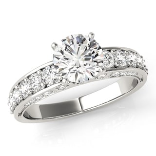 transcendent brilliance graduated sahred prong diamond engagement ring 18k gold 1 12 tdw - Overstock Wedding Rings transcendent brilliance graduated sahred prong diamond engagement ring 18k gold 1 12 tdw - Overstock Wedding Rings