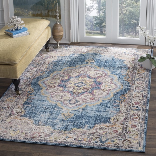 Safavieh Bristol Bohemian Blue/ Grey Polyester Area Rug (8' x 10 ...