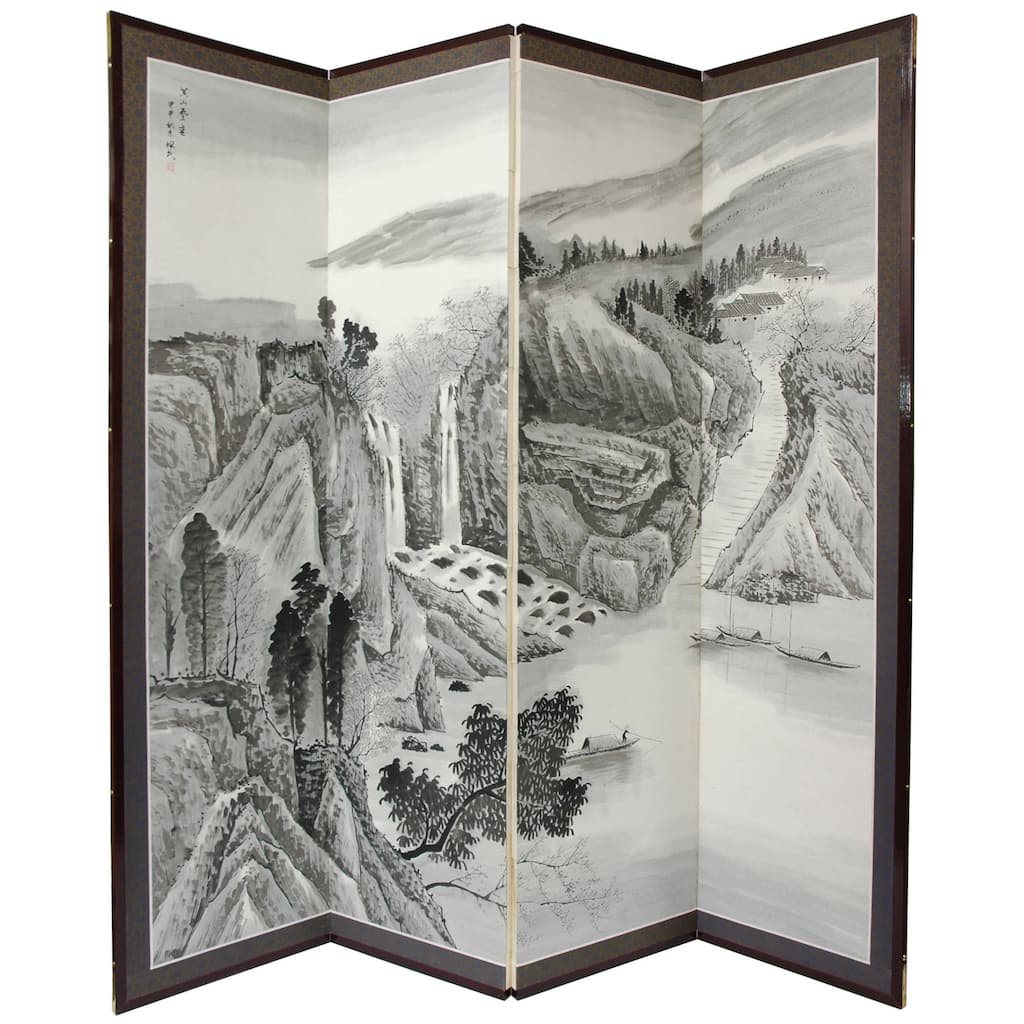 Handmade Large Misty Mountain Silkscreen (China)