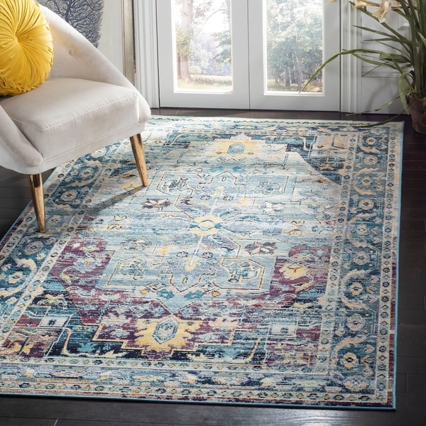 Shop Safavieh Crystal Teal/ Purple Area Rug - 8' x 10' - On Sale - Free