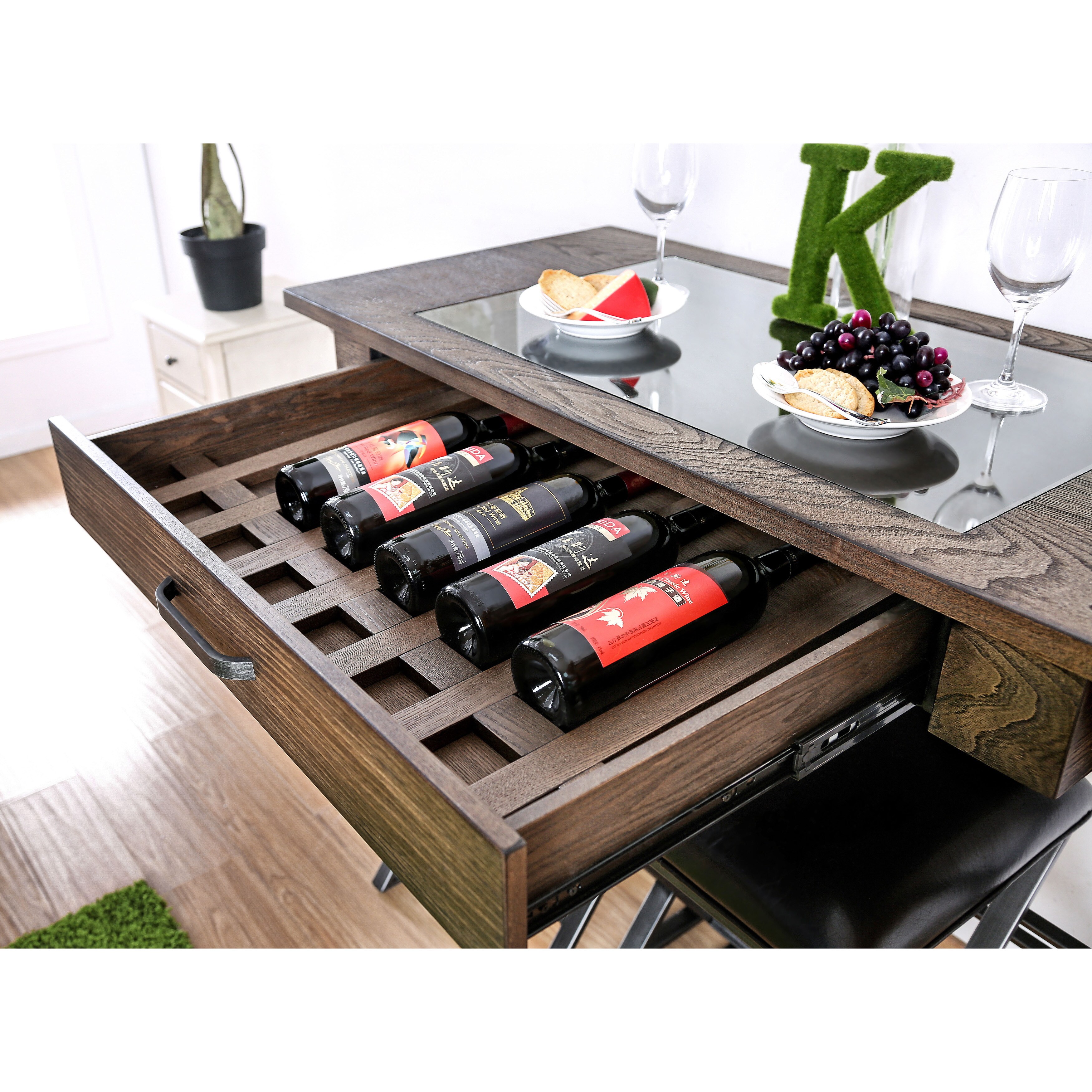 Furniture Of America Amer Grey Metal 3 Piece Bar Set Furniture Of America Amer Grey Metal 3 Piece Bar Set