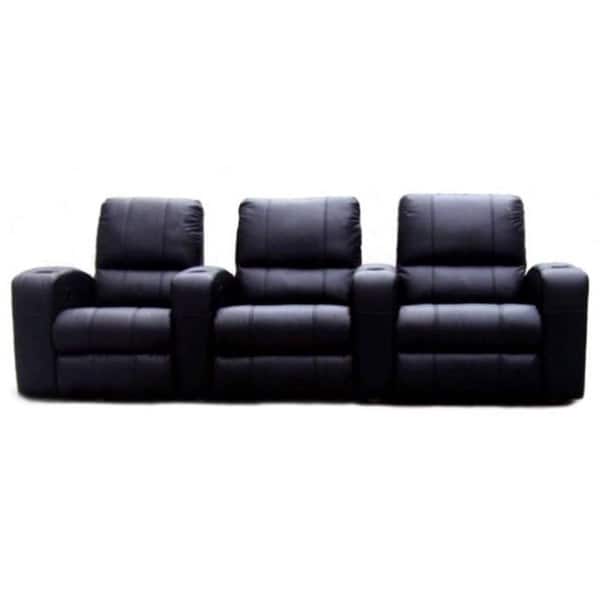 Black Leather 3seat Recliner Home Theater Seating Bed Bath & Beyond