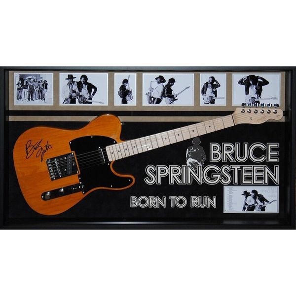 Bruce Springsteen 'Born to Run' Hand-signed Wood-framed Guitar