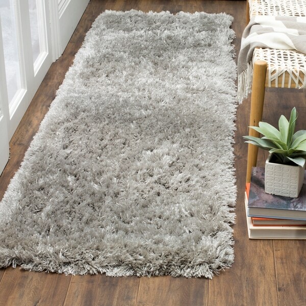 Shop Safavieh Polar Shag Silver Polyester Runner Rug X On Sale Free Shipping Today