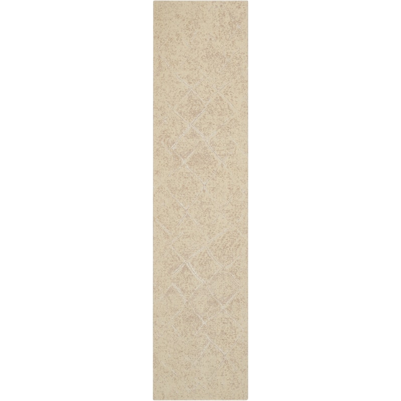 Nourison Silk Elements Area Rug - 2'5" x 10' Runner - Beige - Runner/Rectangle