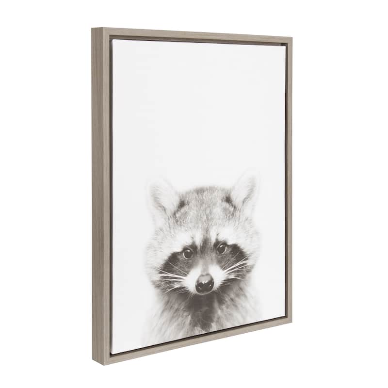 Kate and Laurel Sylvie Raccoon Framed Canvas by Simon Te Tai