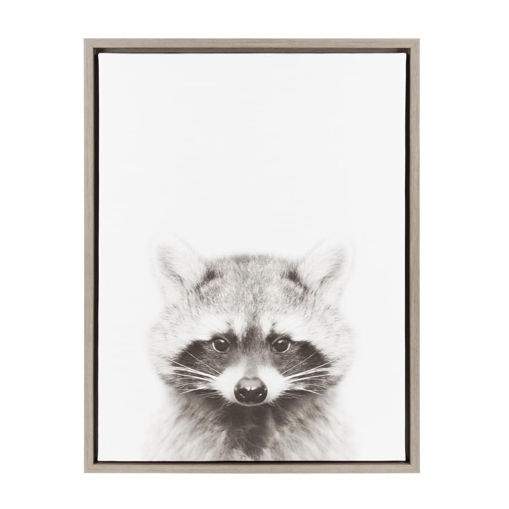 Kate and Laurel Sylvie Raccoon Framed Canvas by Simon Te Tai