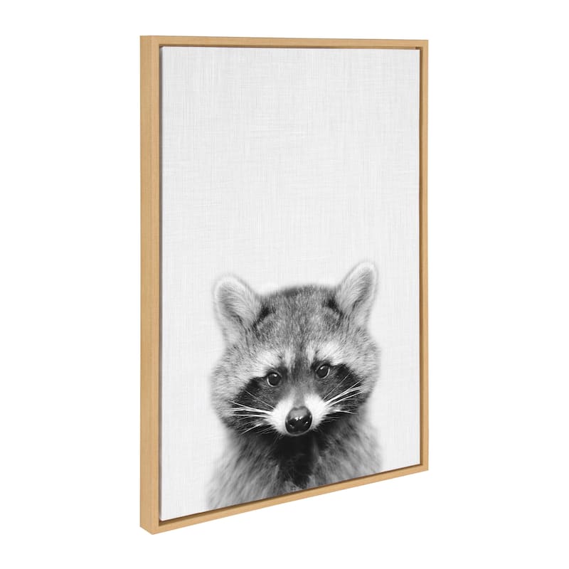 Kate and Laurel Sylvie Raccoon Framed Canvas by Simon Te Tai