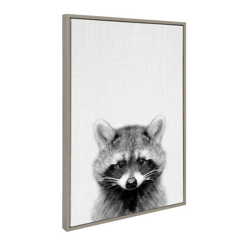 Kate and Laurel Sylvie Raccoon Framed Canvas by Simon Te Tai