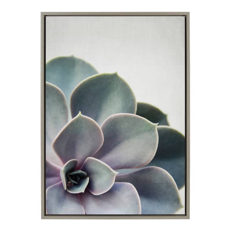 Sylvie Succulent Gold Framed Canvas Wall Art by F2 Images - 23x33 - Plastic - Grey