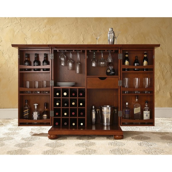 Alexandria Vintage Mahogany Expandable Bar Cabinet