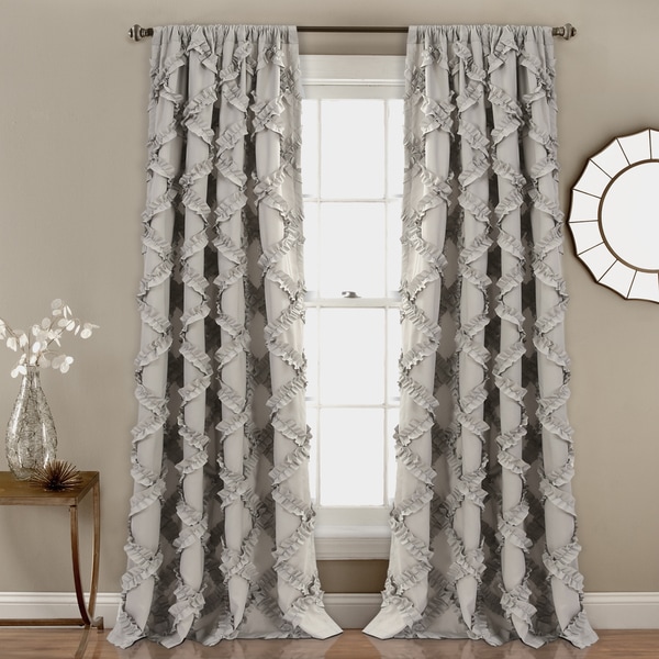 Lush Decor Ruffle Diamond Curtain Panel Pair - 52" W X 84" L