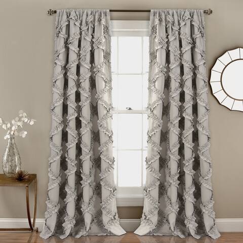 Lush Decor Ruffle Diamond Curtain Panel Pair