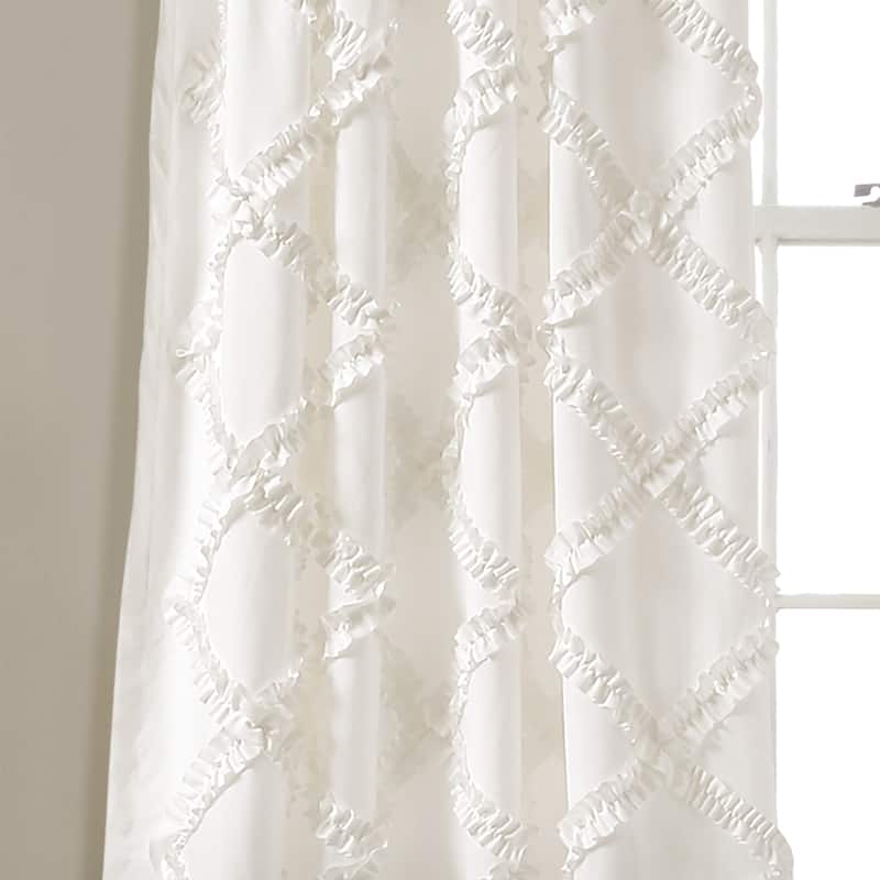 Lush Decor Ruffle Diamond Curtain Panel Pair