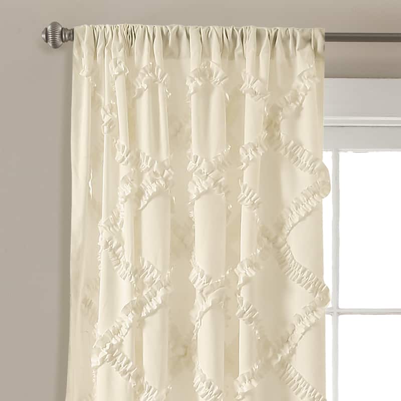 Lush Decor Ruffle Diamond Curtain Panel Pair