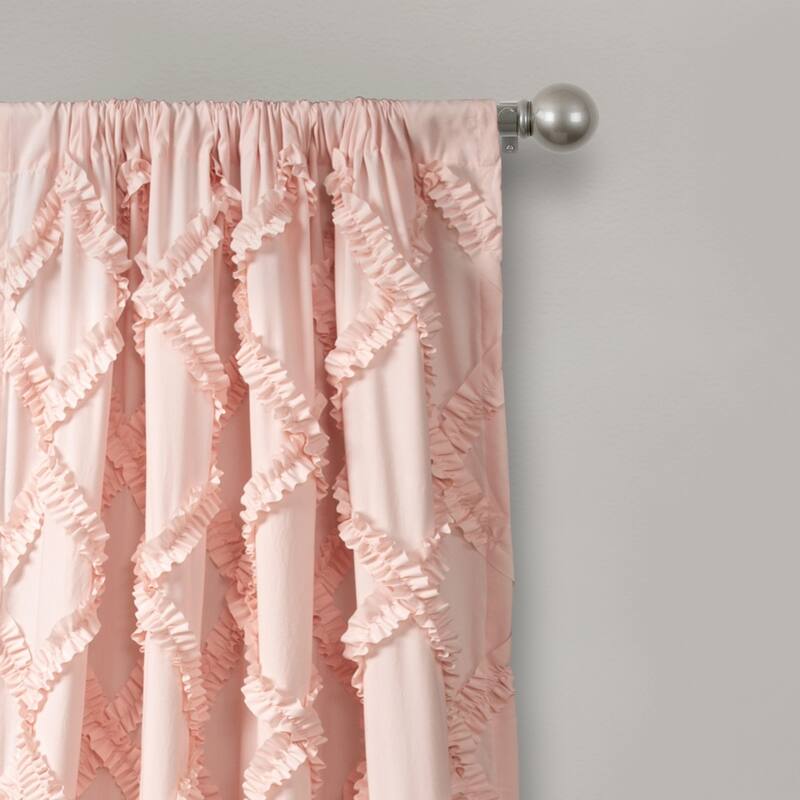 Lush Decor Ruffle Diamond Curtain Panel Pair