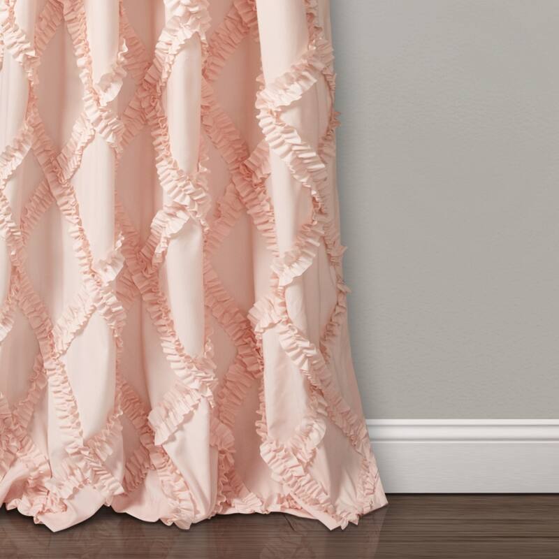 Lush Decor Ruffle Diamond Curtain Panel Pair