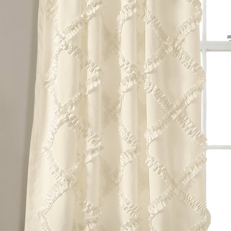 Lush Decor Ruffle Diamond Curtain Panel Pair