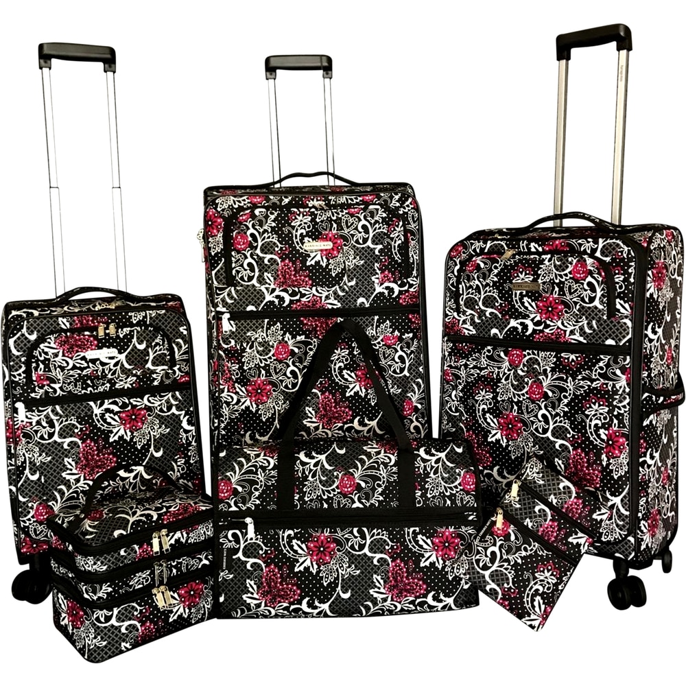 hard shell floral suitcase