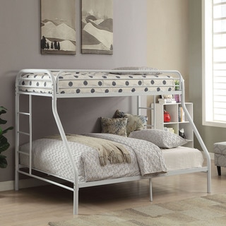 Acme Furniture Tritan White Metal Twin XL Over Queen Bunk Bed