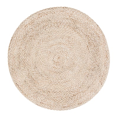 Jani Doti Natural/Ivory Jute and Upcycled Fiber Round Rug